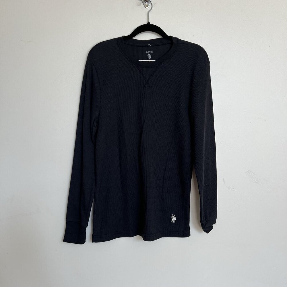 US Polo Assn Men's Sleepwear Thermal Shirt 387F23 Black S